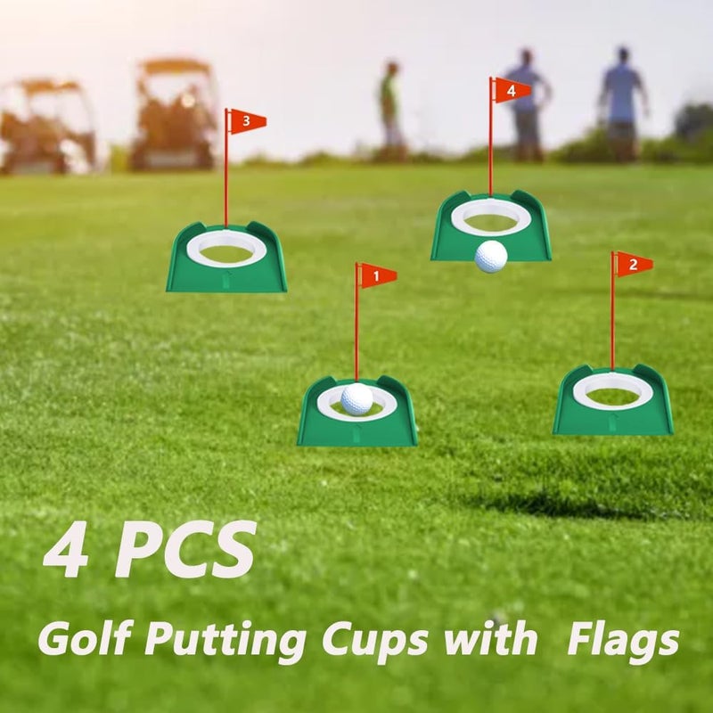 LOOEEL 4 PCS Golf Putting Cup Golf Hole Training,Suitable for Teenagers and Adults Hole Training with Plastic Flags Putting Cup,Used for Indoor and Outdoor Practice. - Image 5
